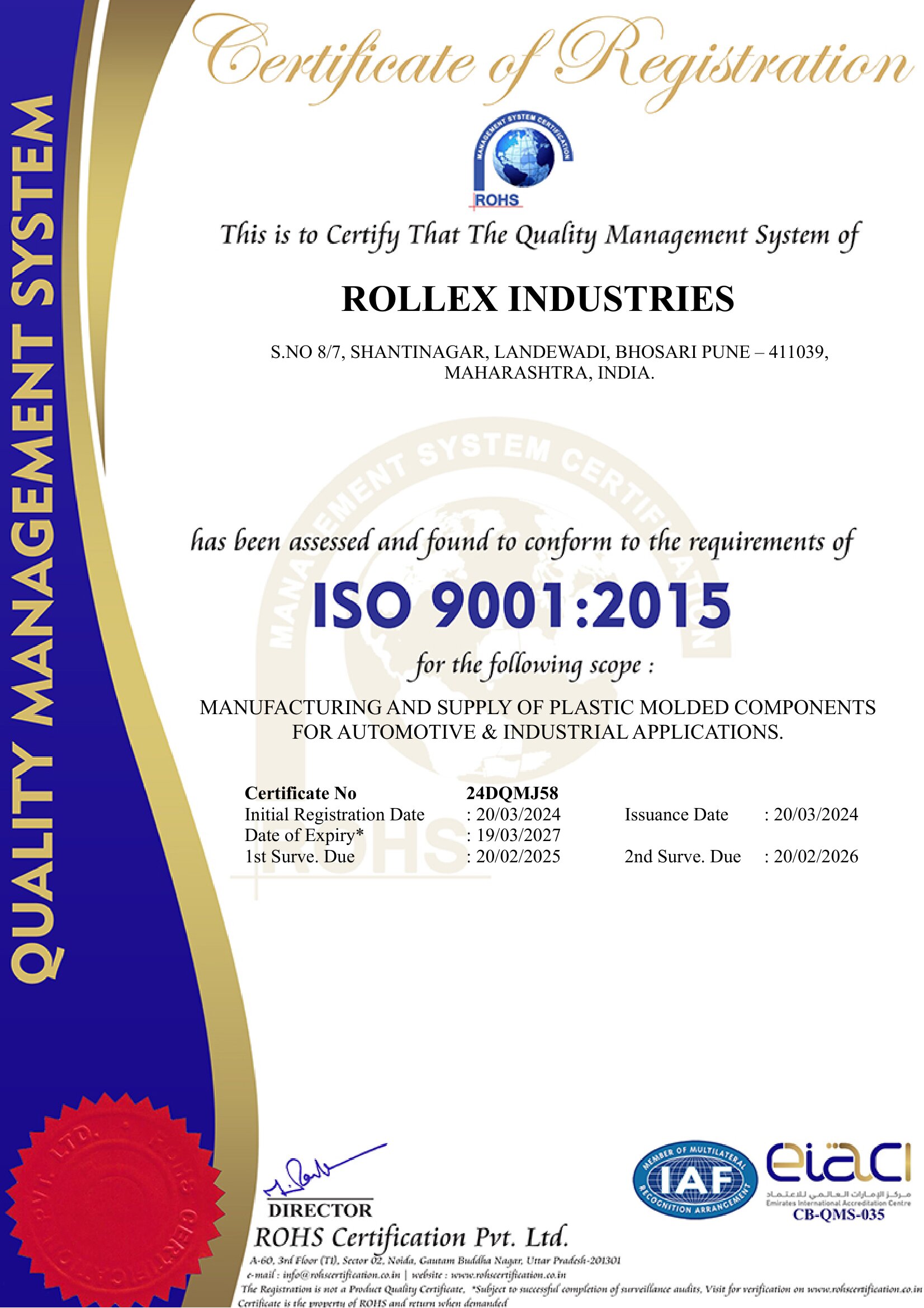 ISO 9001:2015 Certificate